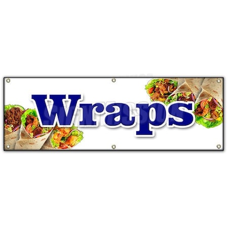 Signmission WRAPS BANNER SIGN panini breakfast dinner lunch sandwich chicken food B-72 Wraps